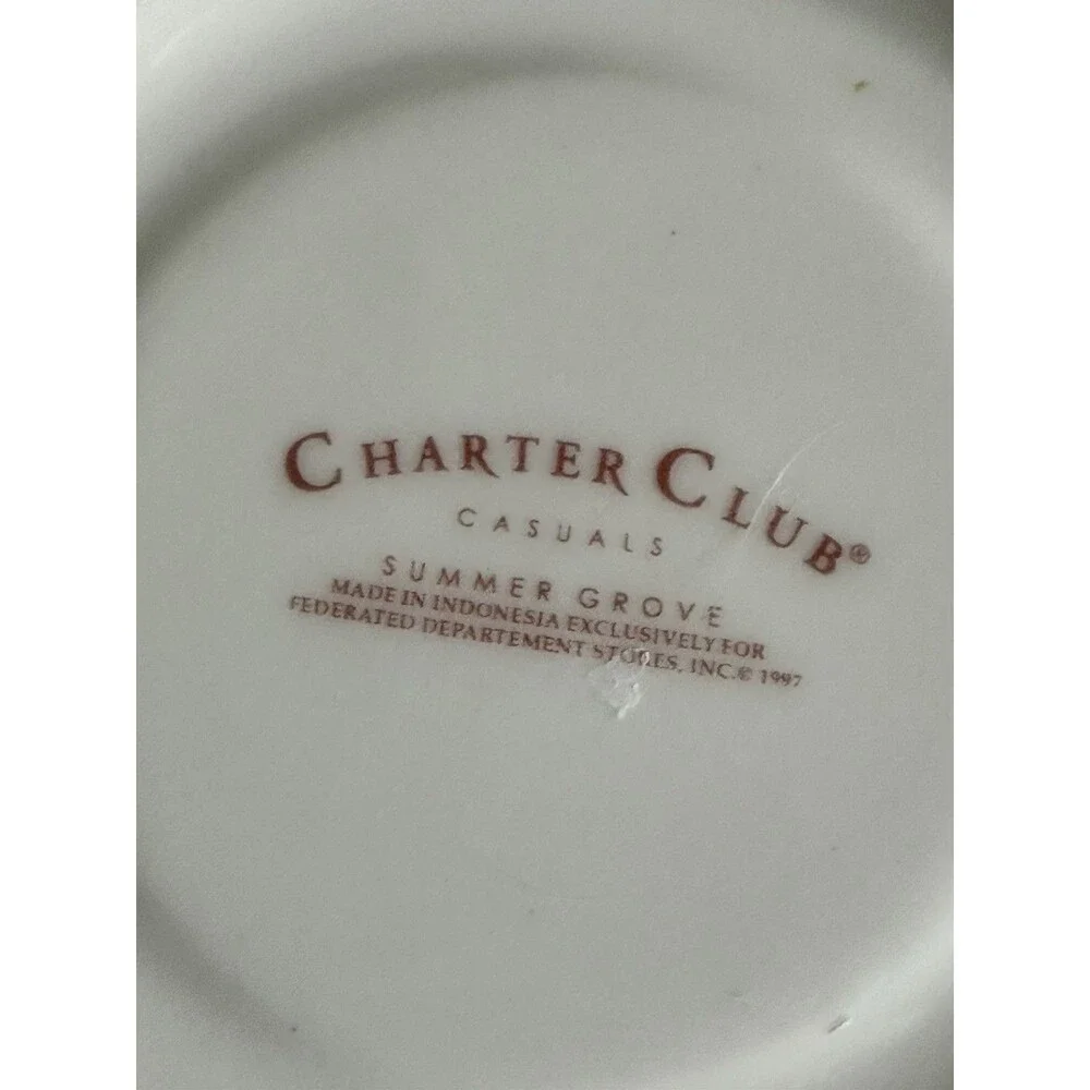Charter Club Summer Grove Tea Coffee Cup & Saucer Set For One